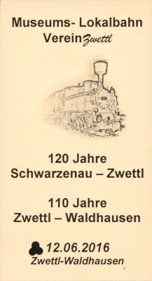 Fahrkarte Zwettl - Waldhausen